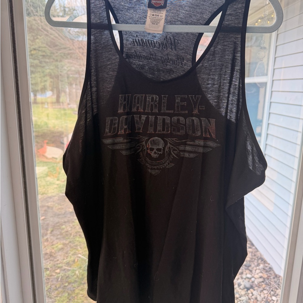Harley-Davidson Black and Orange Logo Tee - 3X Tag View